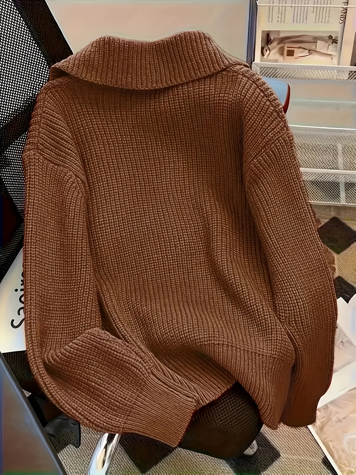 Women's Autumn Reverse Collar Long Sleeve Casual Cardigan Top