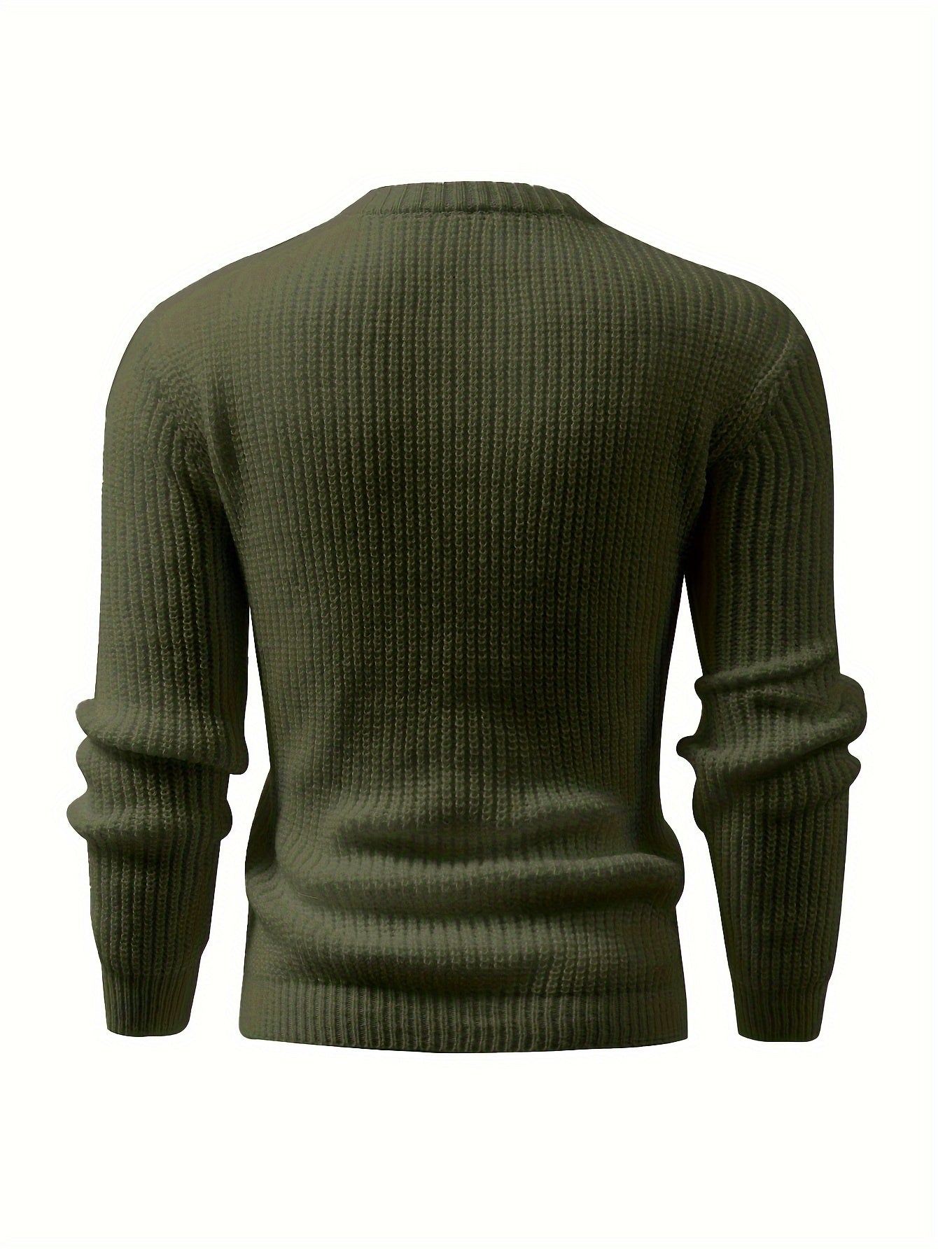 Men's Ribbed Knit Crew Neck Sweater