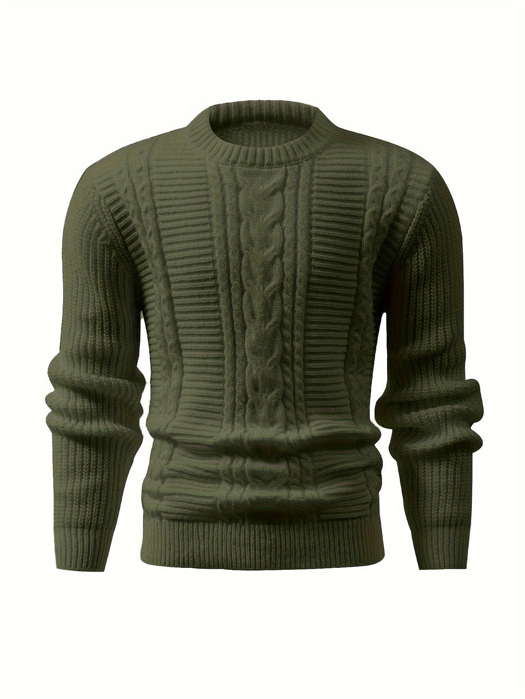 Men's Ribbed Knit Crew Neck Sweater