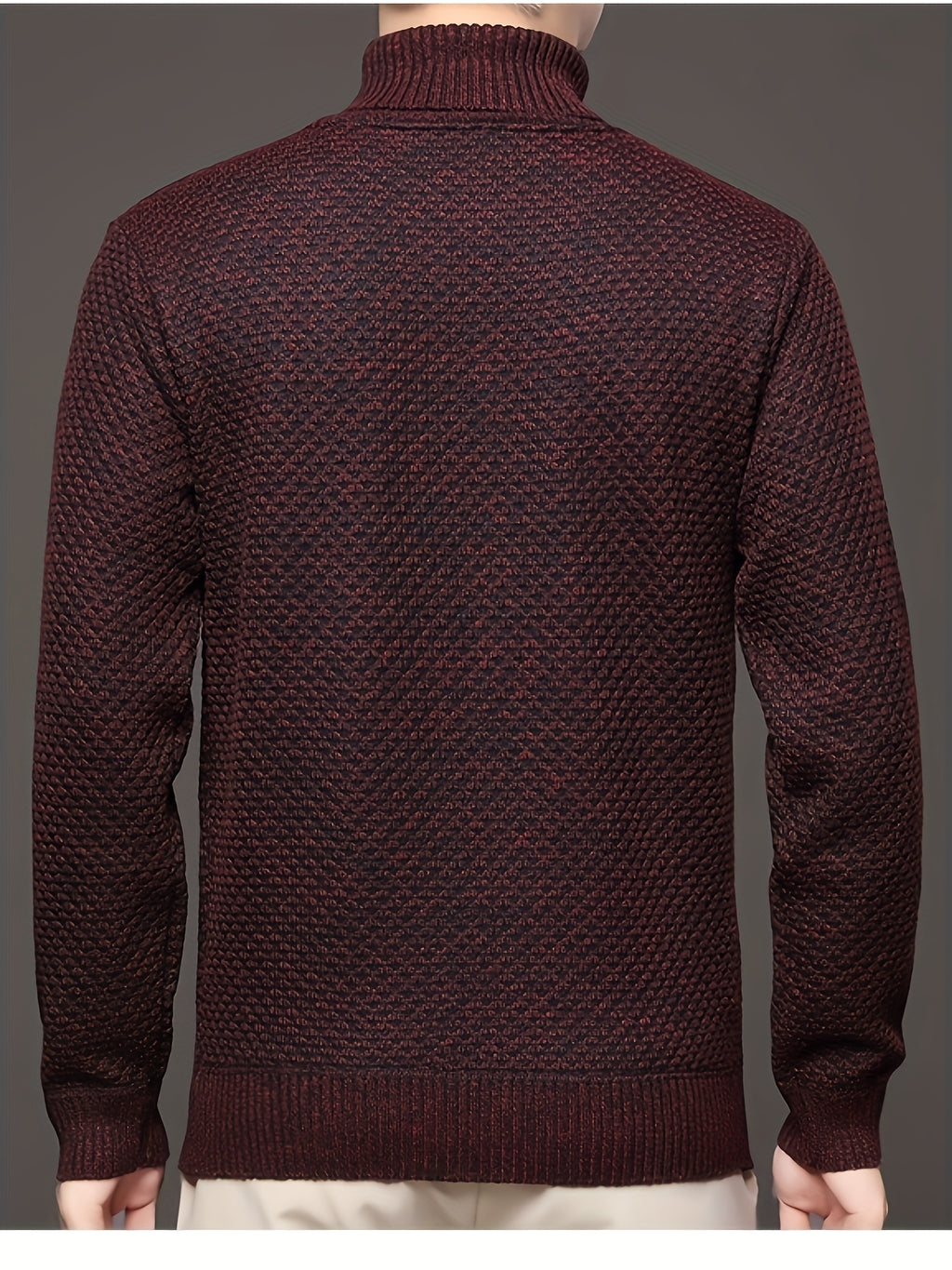 Men's High-Neck Jacquard Knit Sweater