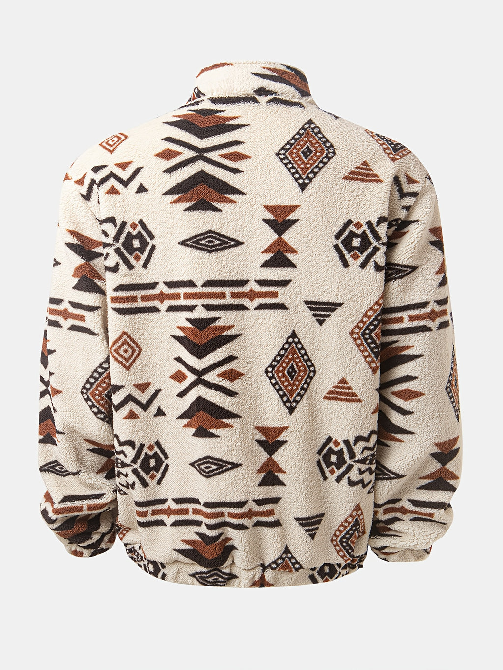Men's Tribal Print Plush Fleece Jacket
