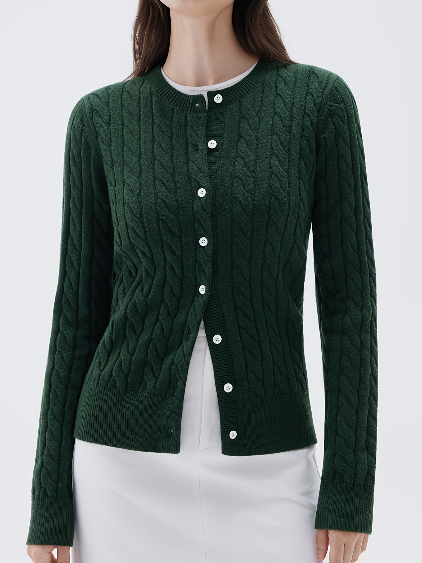 Women's Casual Button-Up Knit Cardigan