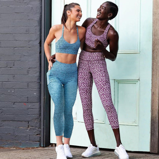 Women’s Printed Yoga Set – Halter Bra & Pocket Trousers