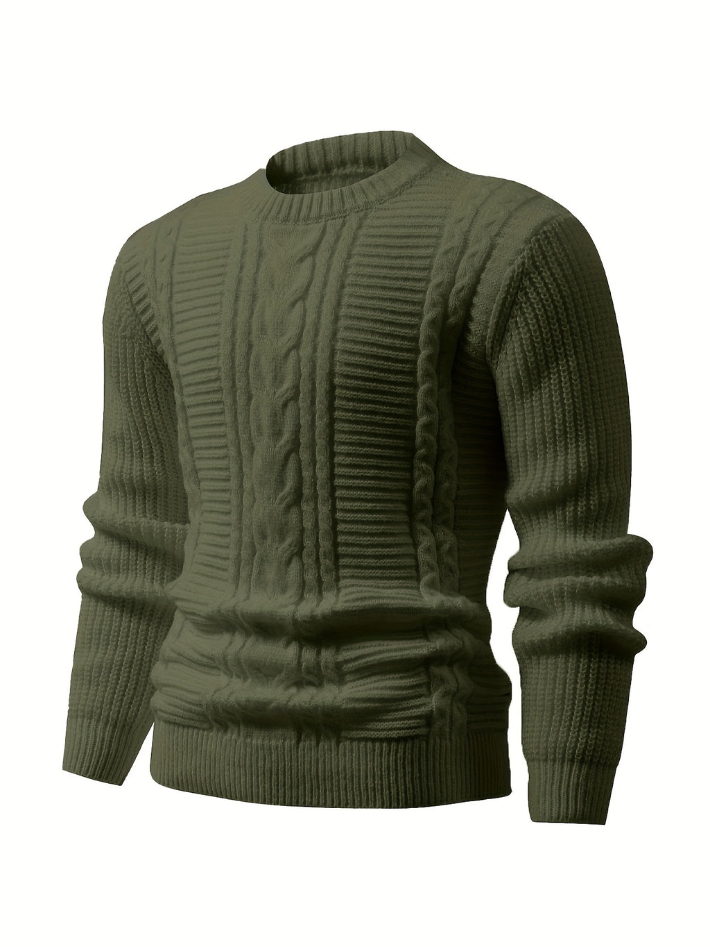 Men's Ribbed Knit Crew Neck Sweater