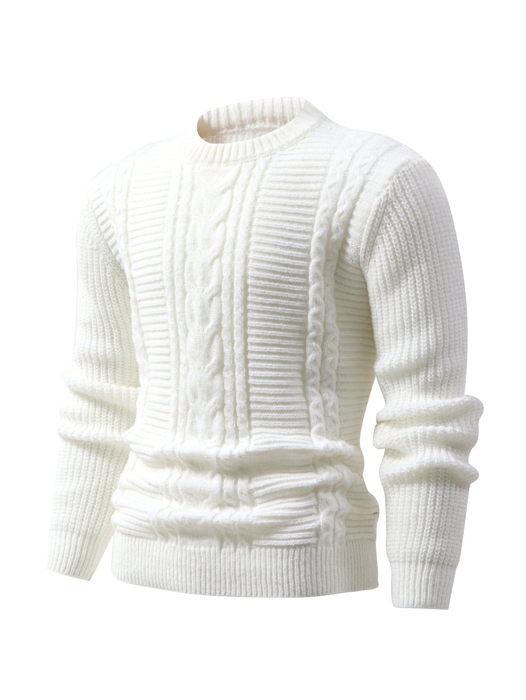 Men's Ribbed Knit Crew Neck Sweater