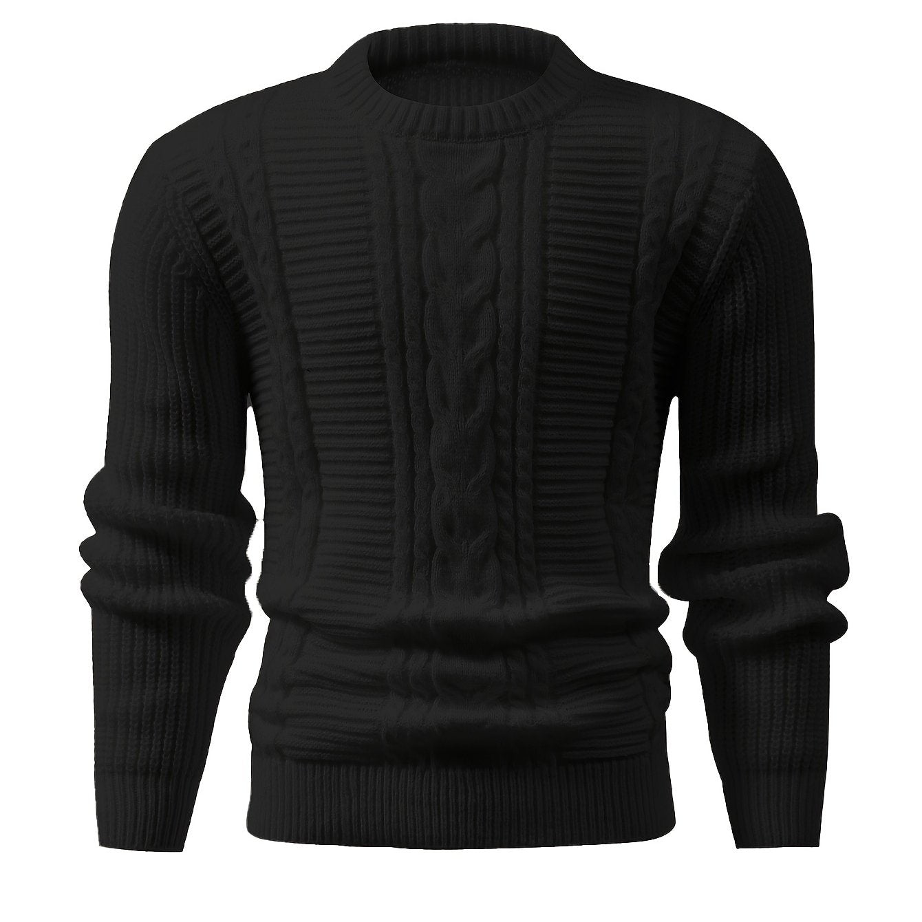 Men's Ribbed Knit Crew Neck Sweater